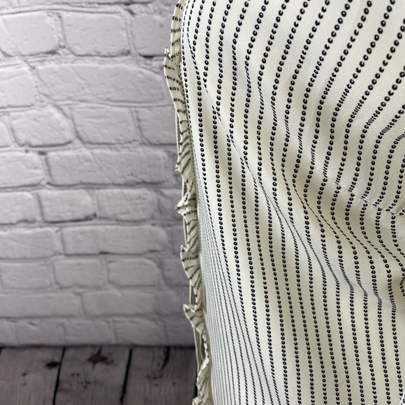 Talbots Striped Ruffle Blouse Button Down size Large - Picture 7 of 13